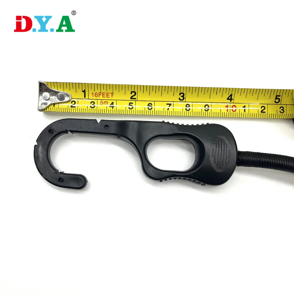 Wholesale 45CM Length Black Luggage Motorcycle Rubber Tie Down Elastic Strap Bungee Cord with Hooks