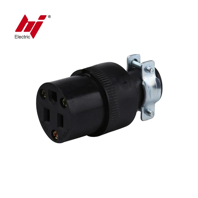 USA NEMA 5-15R 2Pole 3Wire Straight Blade Female Plug Replacement Cord Outlet