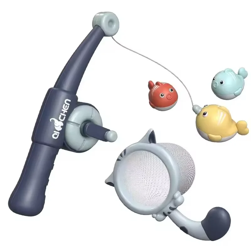 Hot Selling Products Bathroom Floating Toy Baby Bath Fishing Set Magnetic Plastic Fishing Toys for Kids