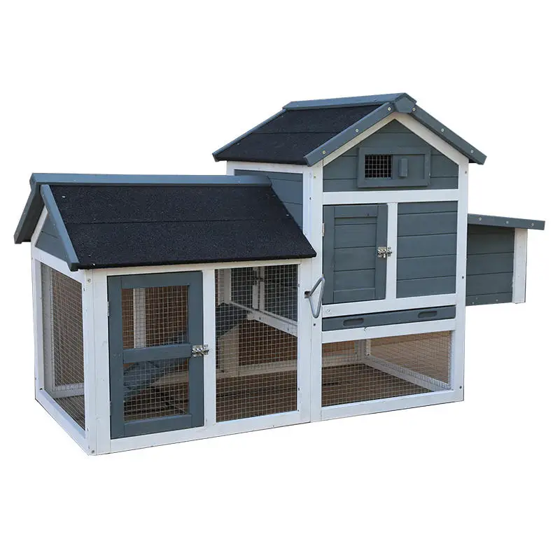 Large Chicken Coop Wooden Outdoor Garden Backyard Bunny Small Animal Hen Cage Run Nest