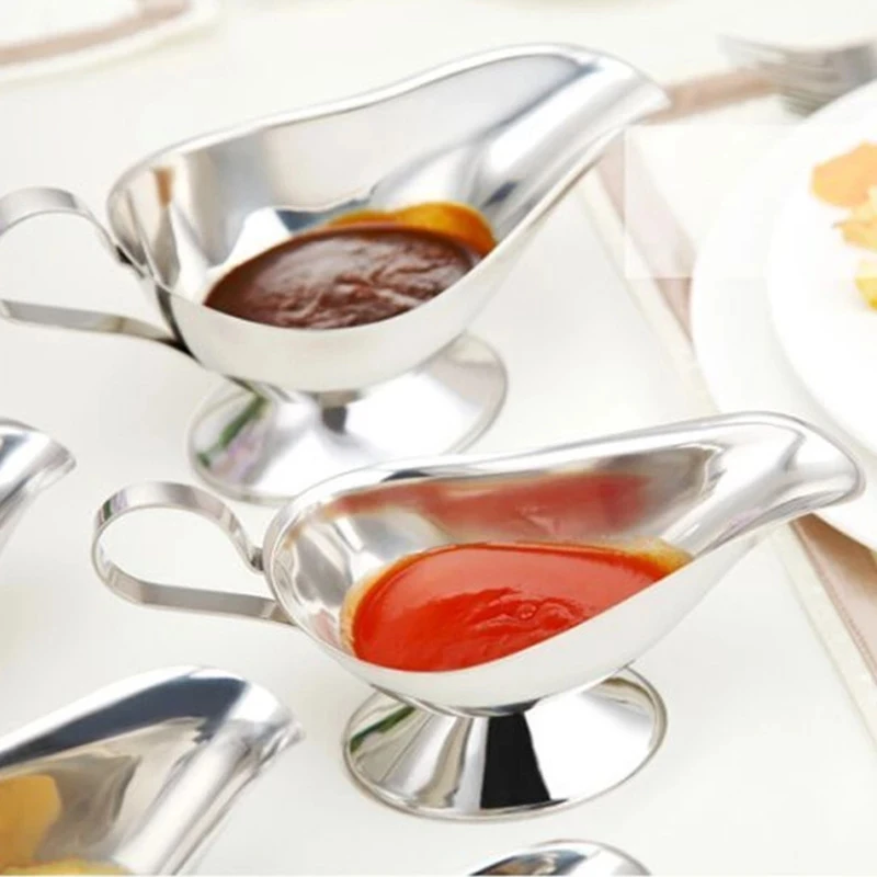 Generic Stainless Steel Gravy Boat Sauce Juice Bucket Dish Gravy Sauce Roasting Sauce Dish Seasoning Dishes Dipping Bowl