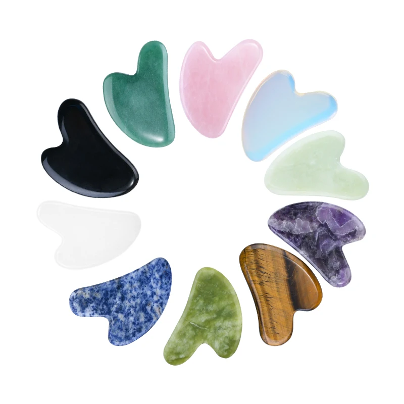 Customized Jade Gua Sha Face Massager Personalized Natural Jade Guasha Board Wholesale Rose Quartz Gua Sha Skin Care Tool