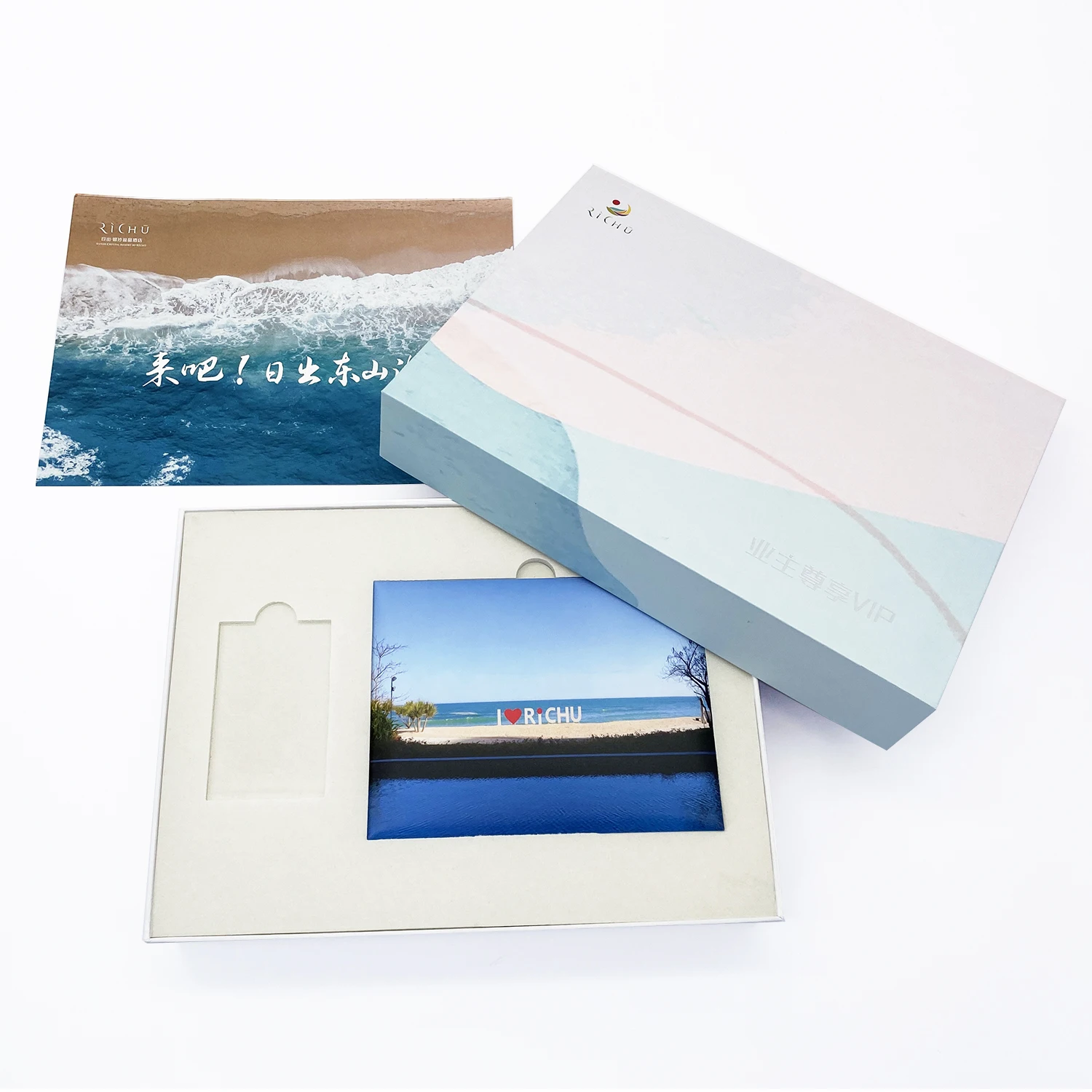 Customized Luxury Sliver Hot Stamping Logo Foam Insert VIP card Packaging Lid and Base Paper Box