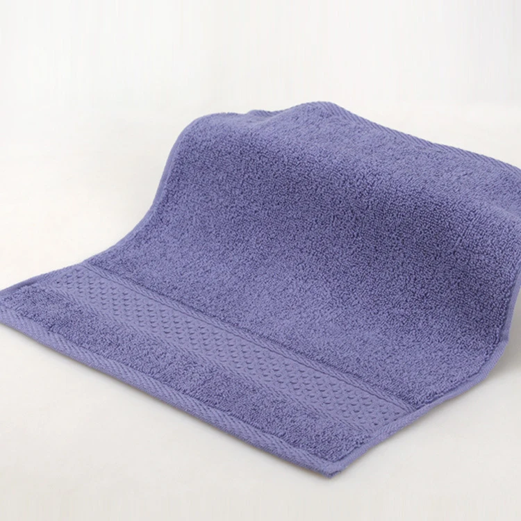 
Factory price wholesale custom logo bulk cheap 100 organic cotton small dark blue hotel gift terry face towel 