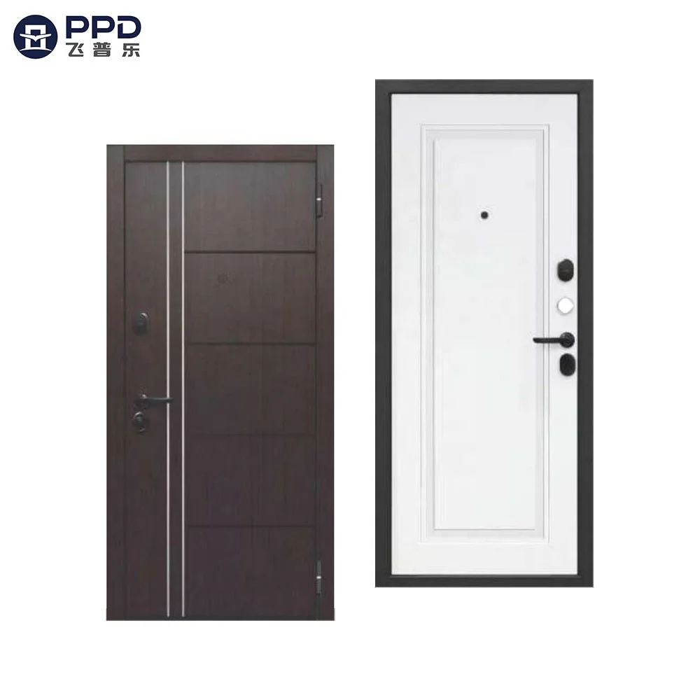 Most Popular Sales External Front Entry Door Sound Proof Russian Steel Security Doors Durable Main Entrance Metal Door