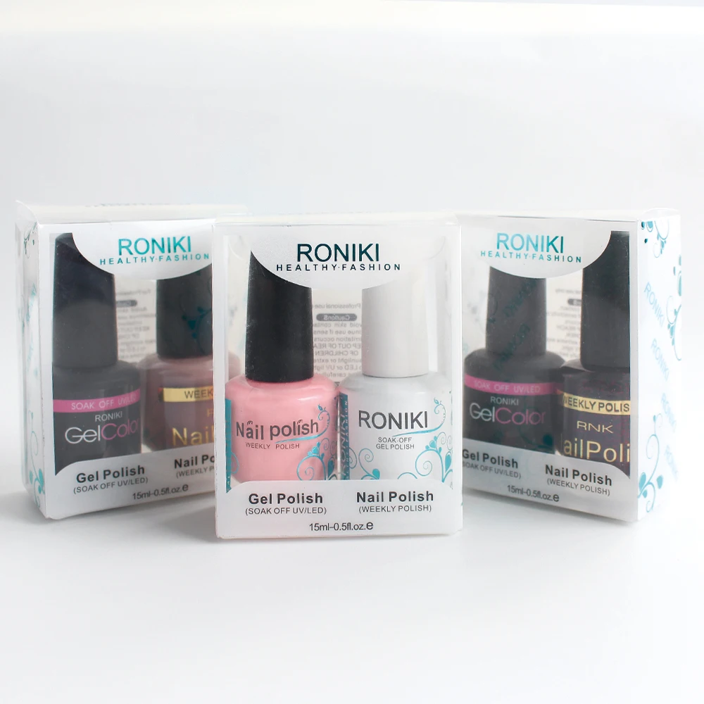 RONIKI Factory Outlet Nail Art Designs Soak Off Colors Gel Uv Nail Gel Kit