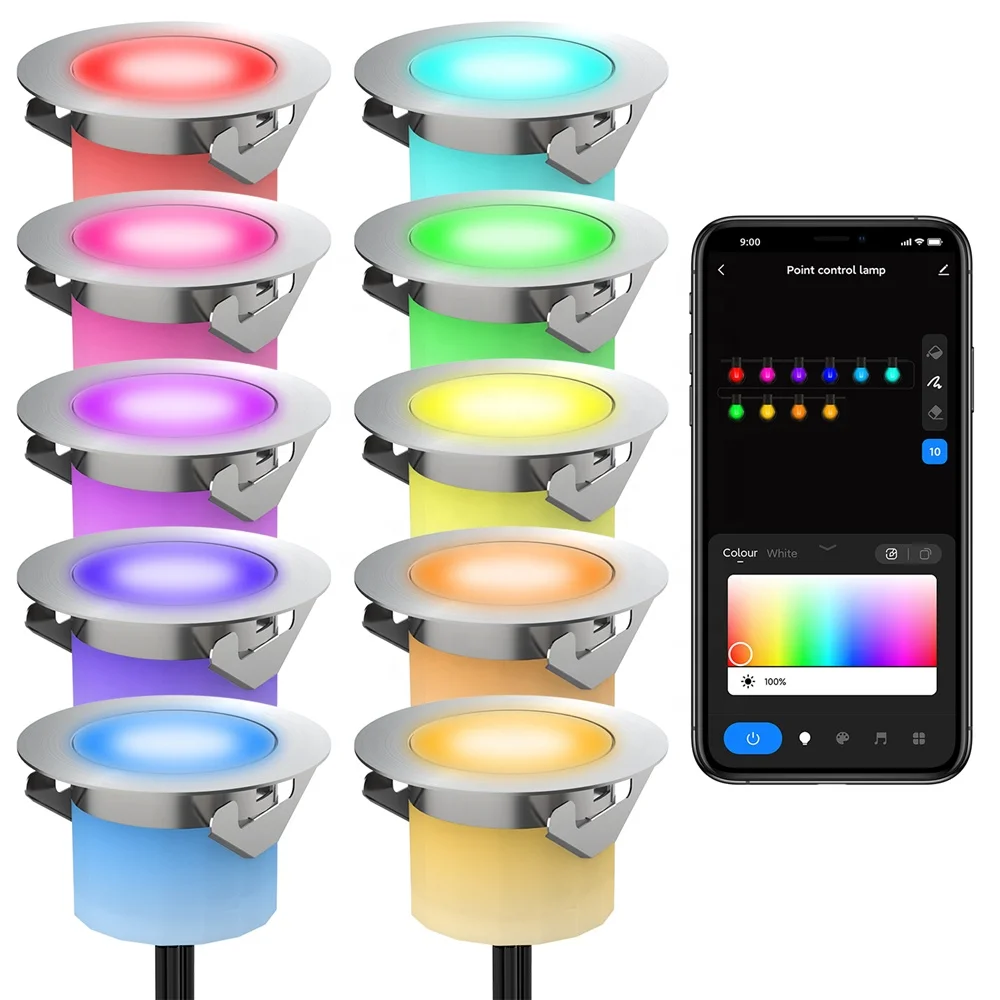 Светодиодный RGB-светильник для ступенек лестницы 45 мм управление через
