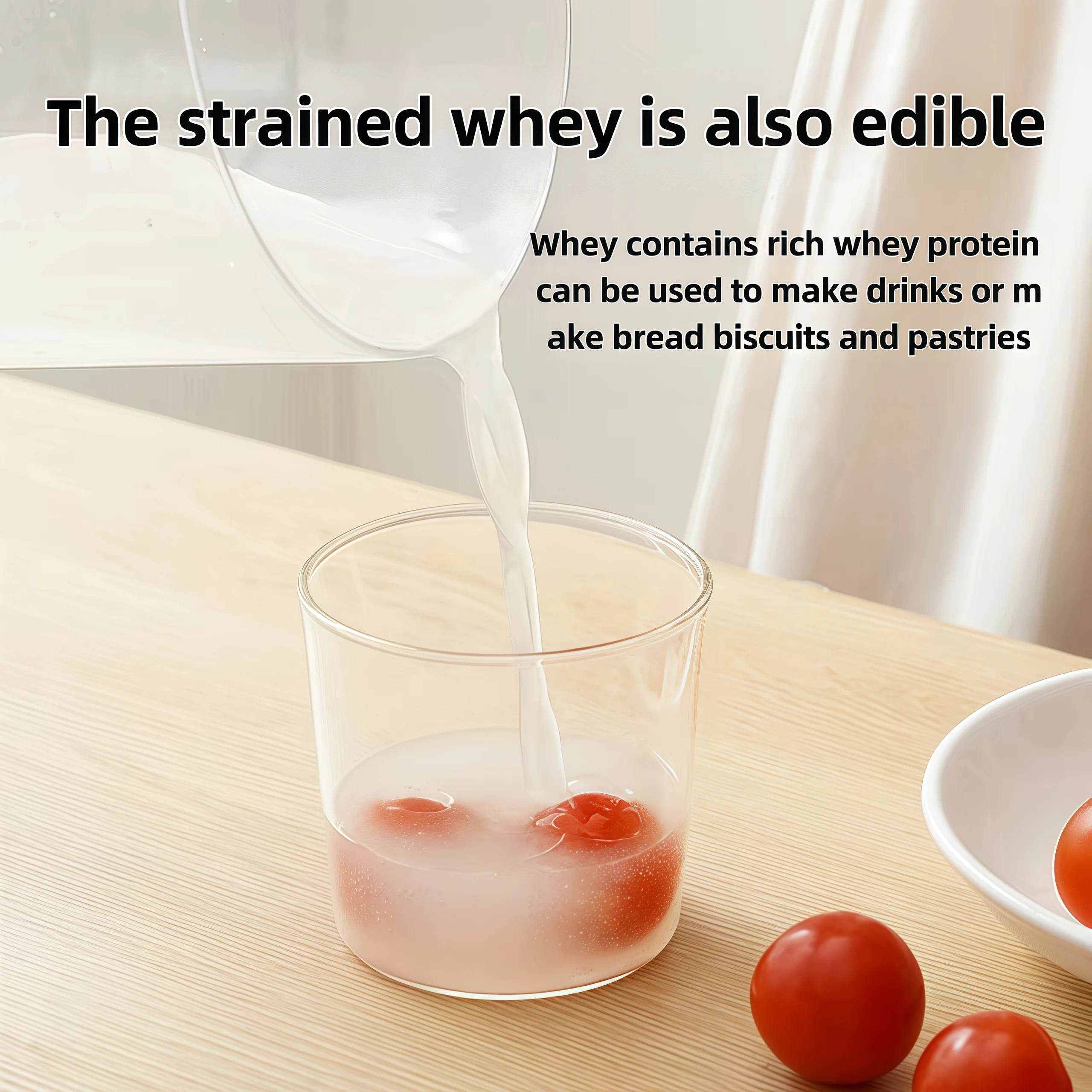 Yogurt filter Solid yogurt machine Moisture whey separator Kitchen household circular multi-purpose crisper portable