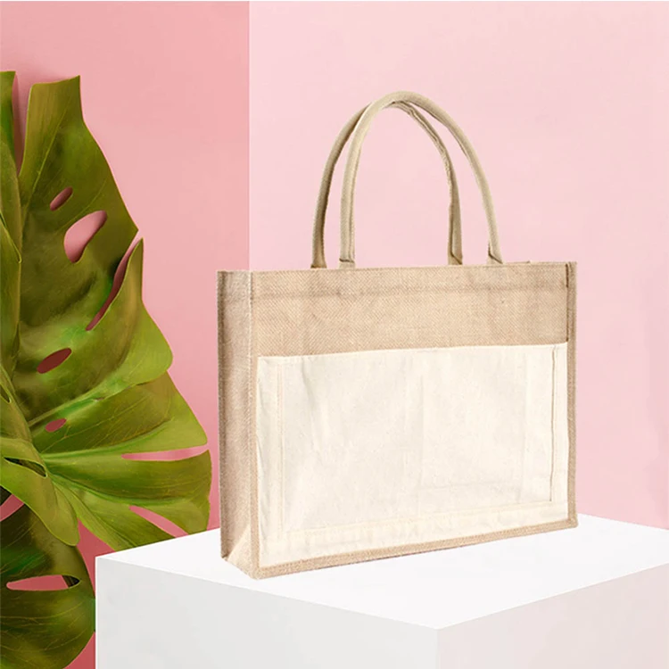 Shopping Bag for Wholesale Eco Jute Tote Hemp Promotional Eco Natural Custom Plain Accept Customized Logo OEM Handled Ruiding