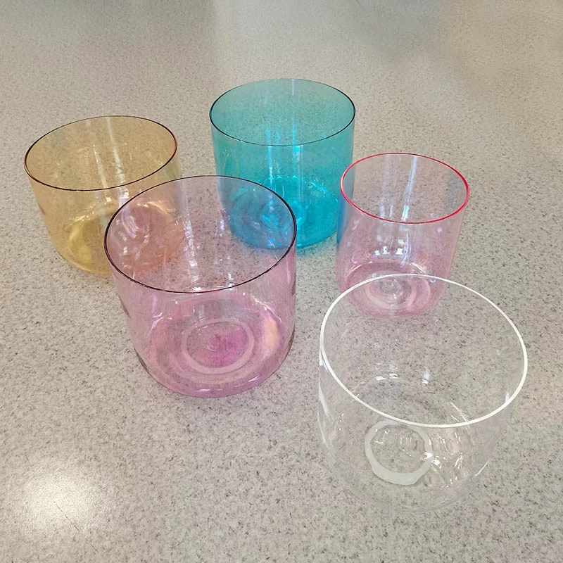 Alchemy Cosmic Light Chakra Meditation C D E F G A B Note Pink Clear Crystal Singing Bowl