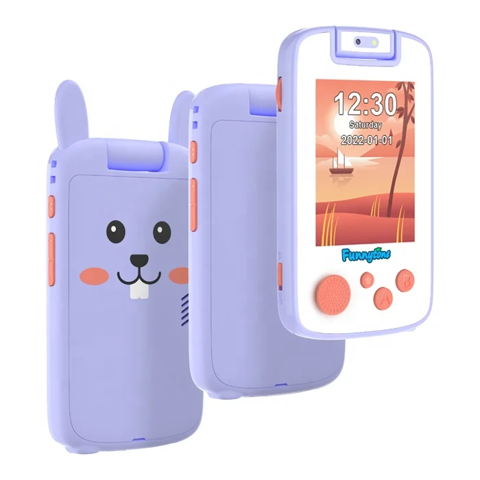 2023 New Arrivals Kids Smart Phone for girls unicorns with 180 degree flip camera and games educational toys for 7-12 Ages