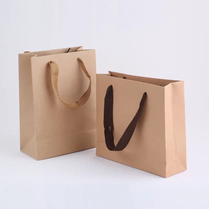 Factory promotion advertisement shopping gift bolsas de papel brown big kraft paper bag with logo