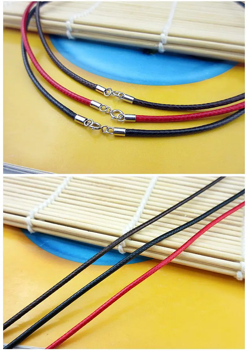 XD MFE00401  cord with 925 silver lobster and end claps fashion necklace free samples  925 sterling silver buckle pendant la