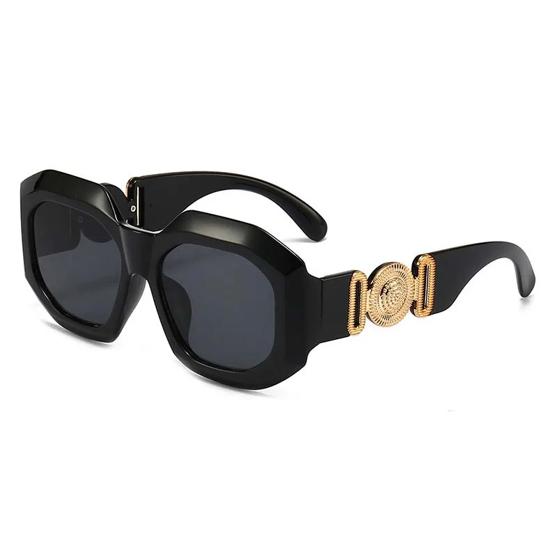 2022 New Arrivals Fashion Design Vintage UV400 Plastic Square Big Frame Sunglasses Women Men sun glasses