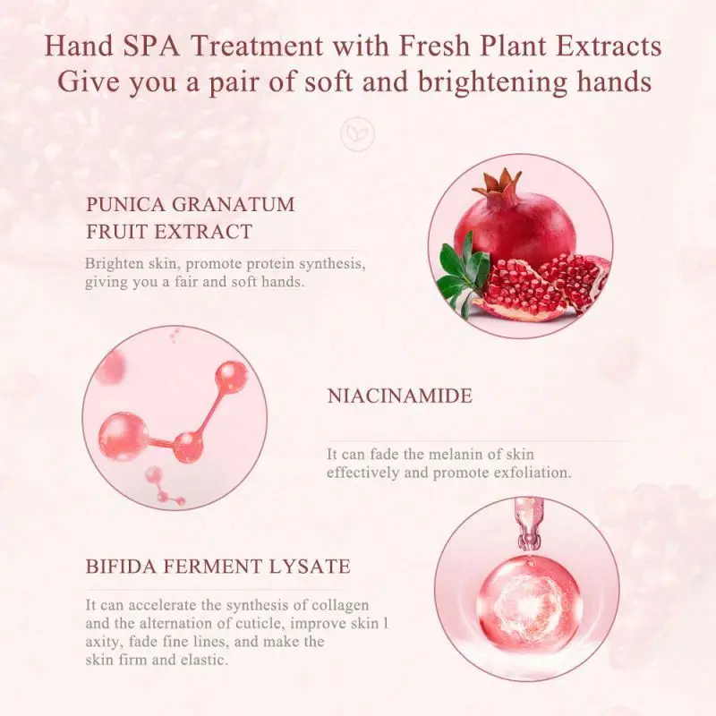 BREYLEE Red Pomegranate Exfoliating Gloves Whitening Moisturizing Hand Mask