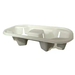Disposable Biodegradable Bagasse Sugarcane Coffee Cup Holder Carry Tray for 2/4 Cups