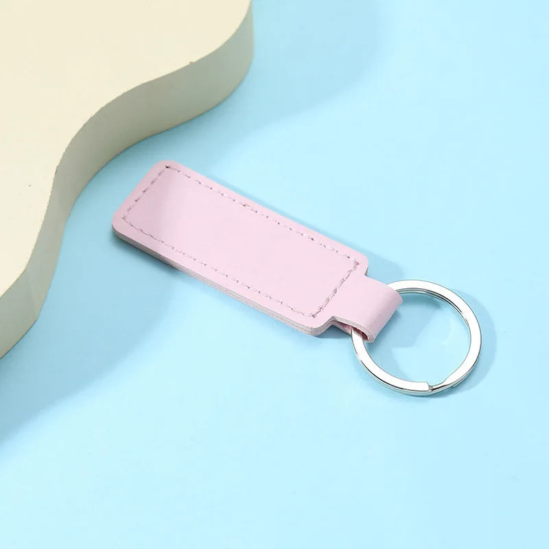 Wholesale Blank PU Leather Keychain  Custom Logo Leather Key Chain