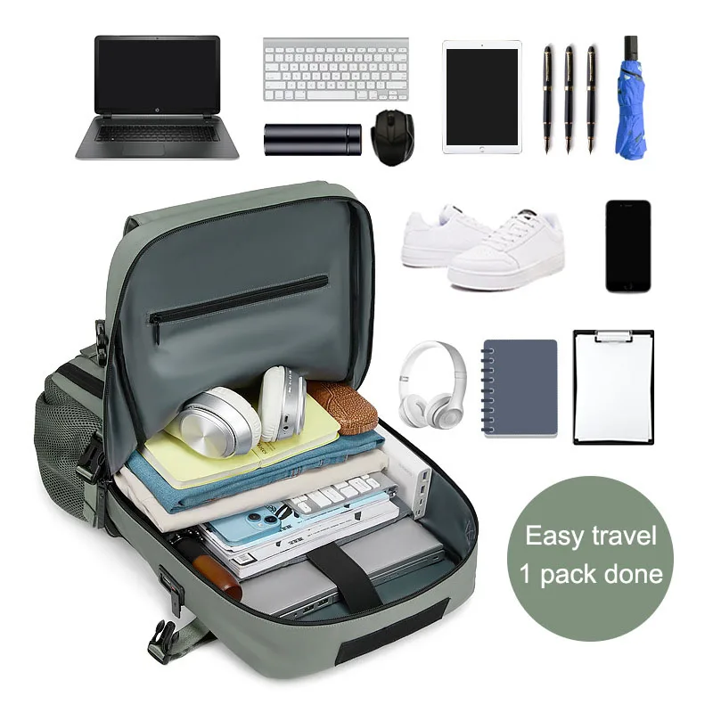 LX005 Wholesale Large Capacity Laptop Bags With Shoe Compartment USB Charging Port Business Travel Computer Duffle Backpack