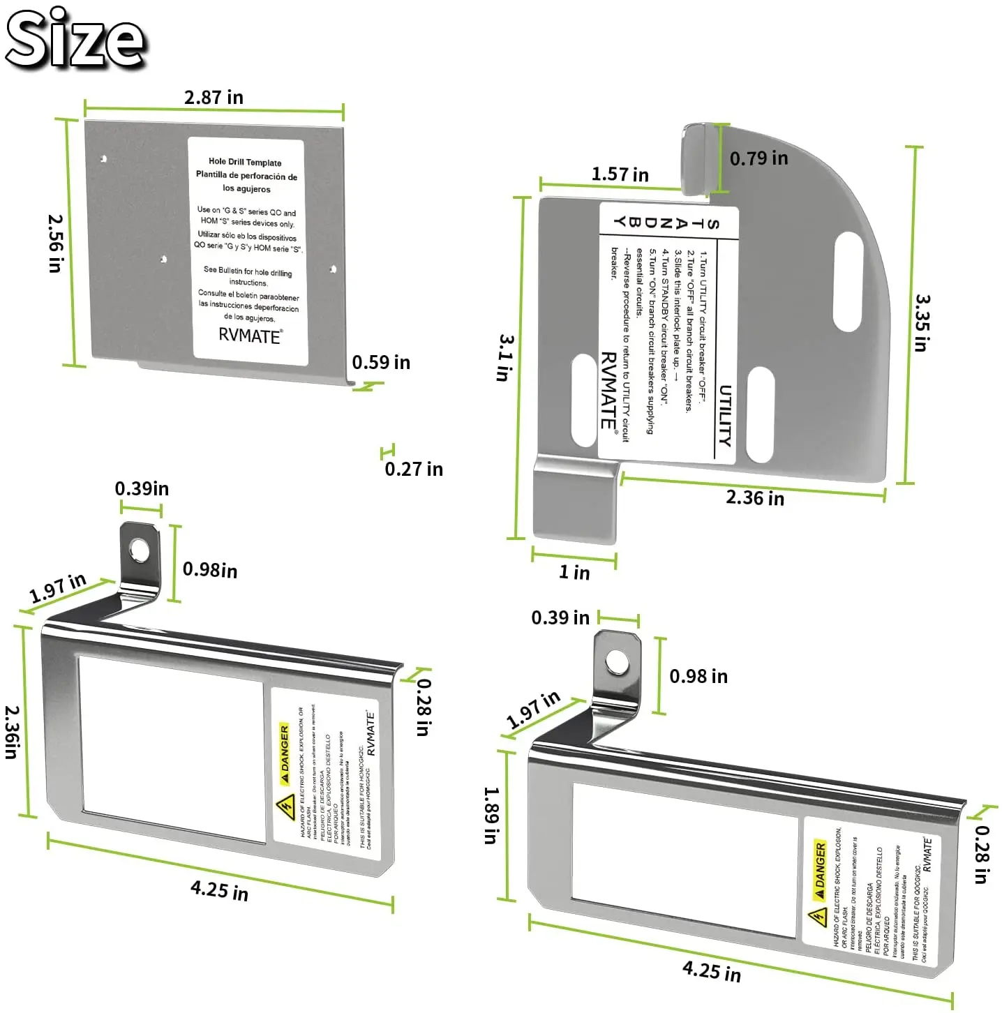 HT005 Generator Interlock Kit for Square D QO & Homeline 150 or 200 Amp Main Breaker Panel, Easy Assembly