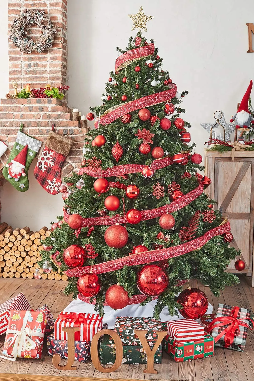 100mm XmasExp Christmas Ball Ornaments Red Giant Shatterproof Plastic Decorative Hanging Mercury Ball Christmas Tree Ornaments