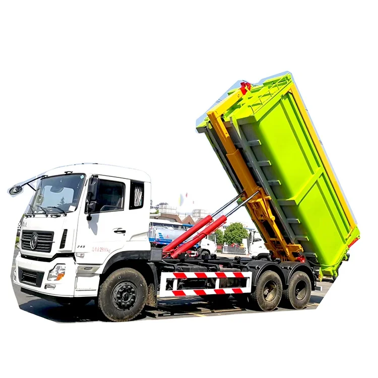 Euro 5 Dongfeng 6X4 Hook lift Garbage Truck Arm Roll Refuse Garbage Truck