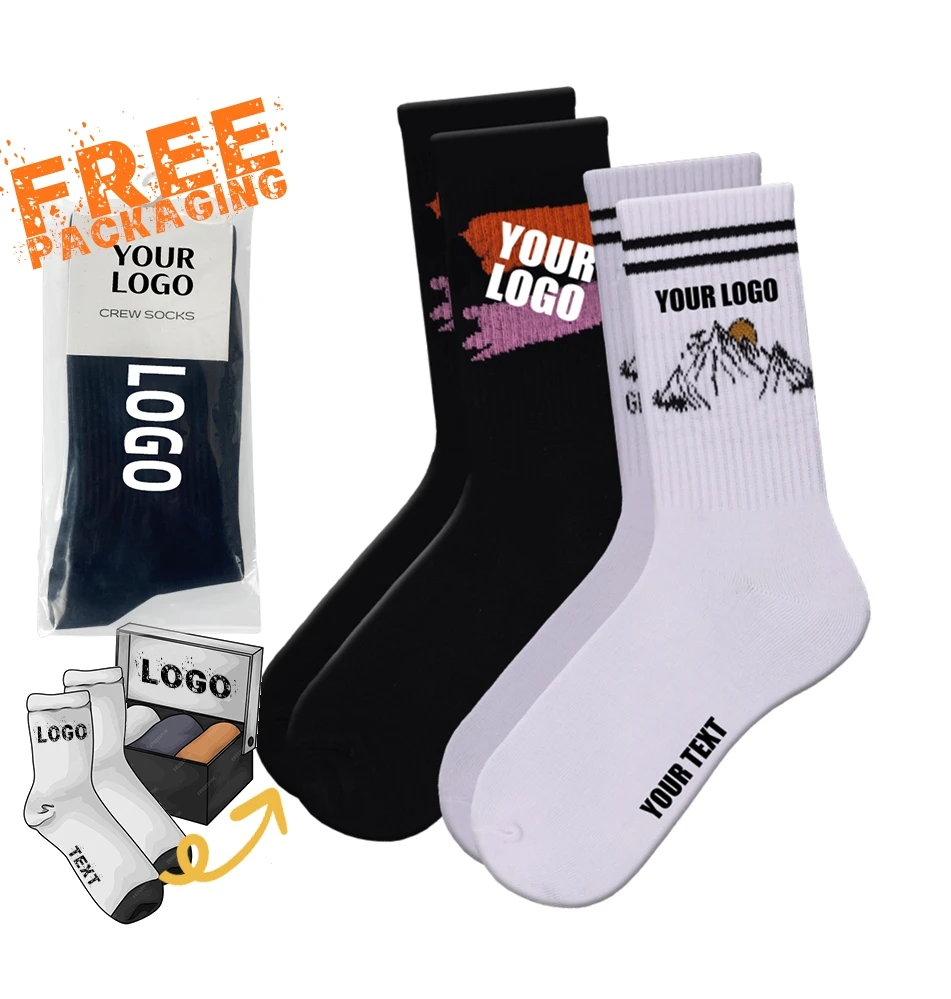 High Quality Cotton Men Crew Socks Custom Logo Socks Men Casual Socks With Logo