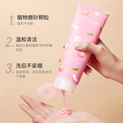 Bioaqua Peach lactobacillus bath salt body scrub 250ml scrub body wash spa gel bath peeling gel exfoliating bath cream