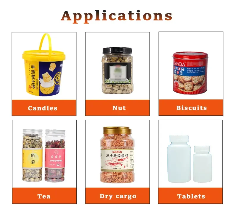 Automatic canning packaging machine tinplate Can food granule grain chickpea beans filling capping machine