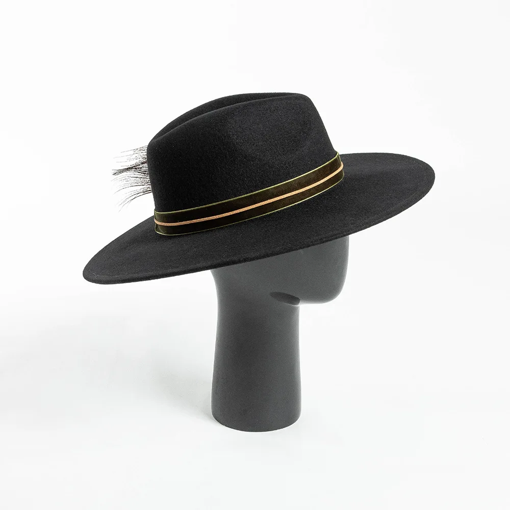 Best Sellers Fedora Hats For Women Tether Fashion Casual Jazz Hat Wool Felt Outdoor Wedding Cowboy Hats Outing Adjustable
