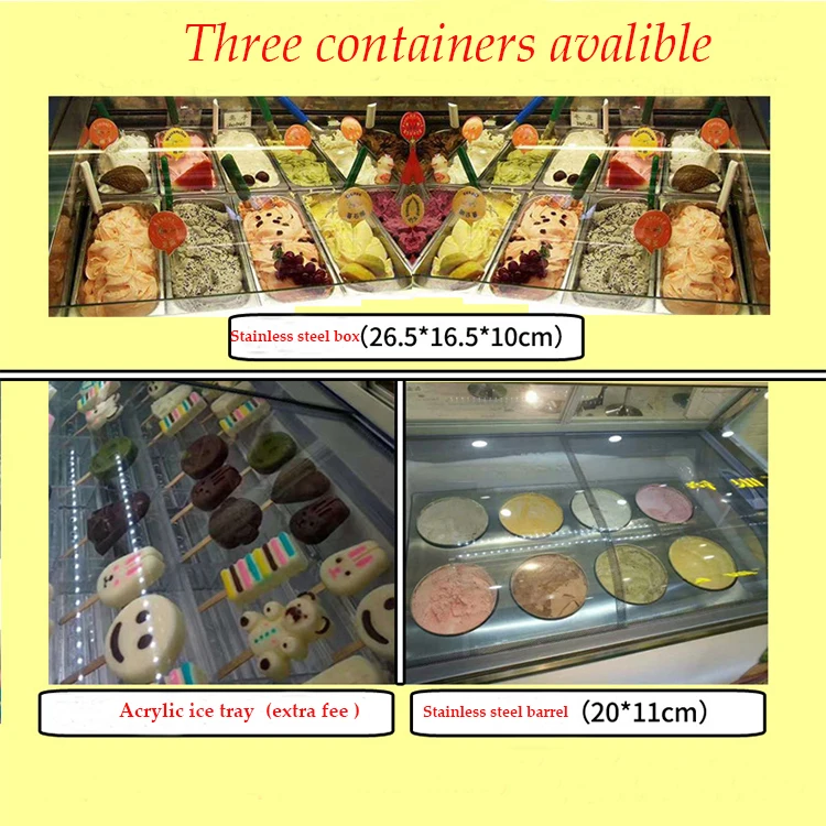 Professional manufacture gelato freezer ice cream display ice cream showcase freezer for ice cream