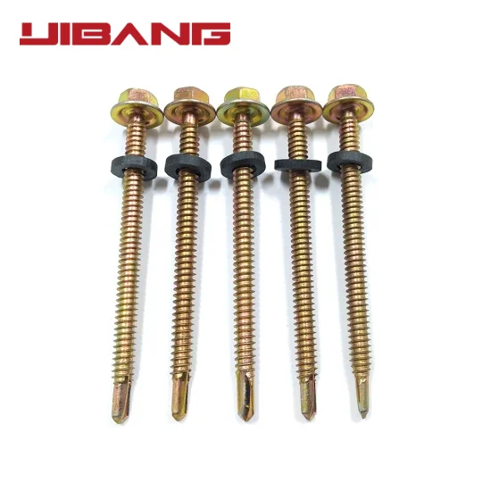 Tekscrew manufacturer #12X50 #12x45 Yellow Zinc c1022a Tek Screws for roofing to Philippines Market