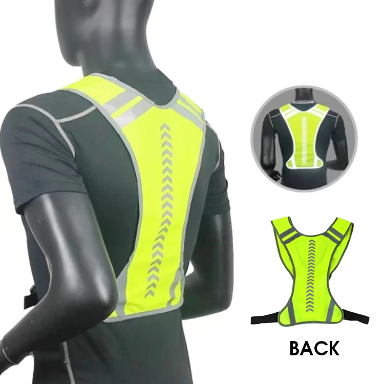 Unisex Reflective Safety Vest Adjustable Polyester Material for Night Running Bike Cycling vest