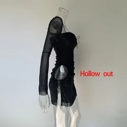 2023 new arrivals summer collection square collar mini fashion ladies sexy hollow out dresses