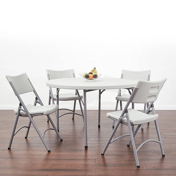 EMERSON Easy Carry Folding Round Table Outdoor Picnic Large Table Plastic Folding Tables