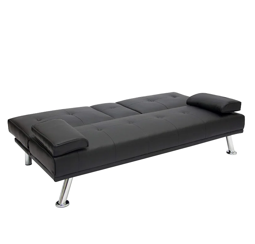 Murphy foldable faux leather sofa bed