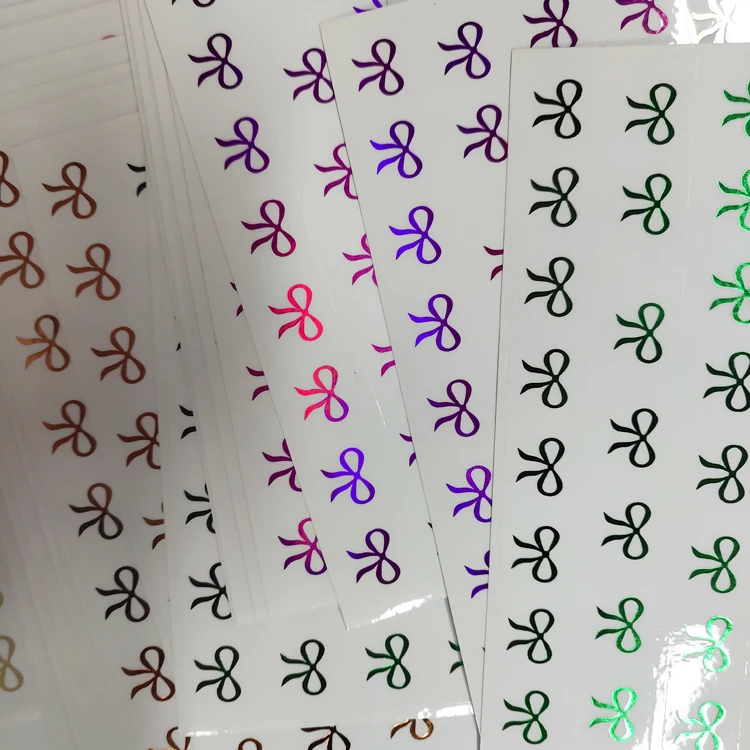 Transparent Stickers Printing Custom Foil Bow Kiss Cut Sticker Sheets
