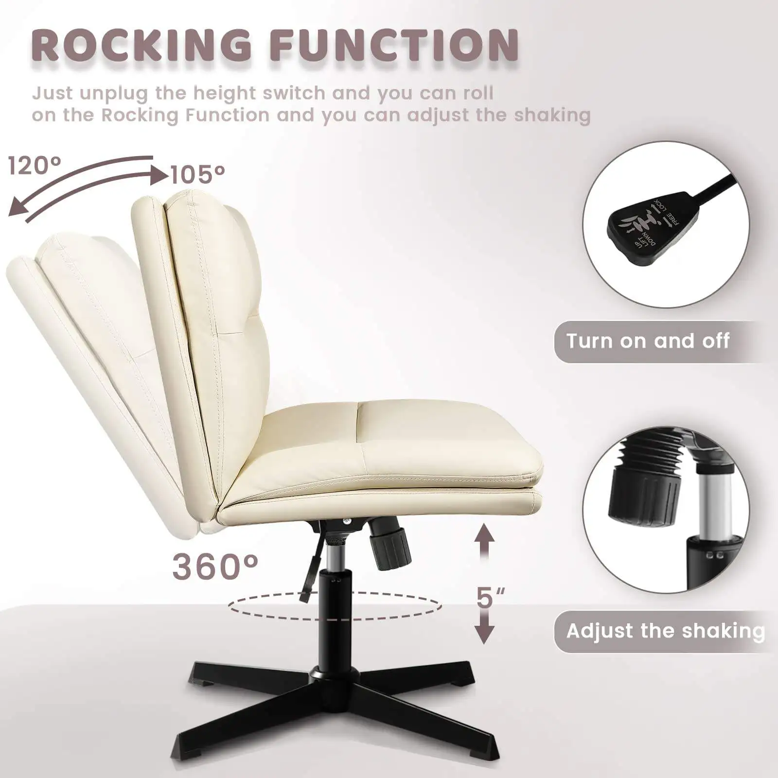 High Quality Durable Using Various Guaranteed Quality PU Leather Home Office Chair With Back Support