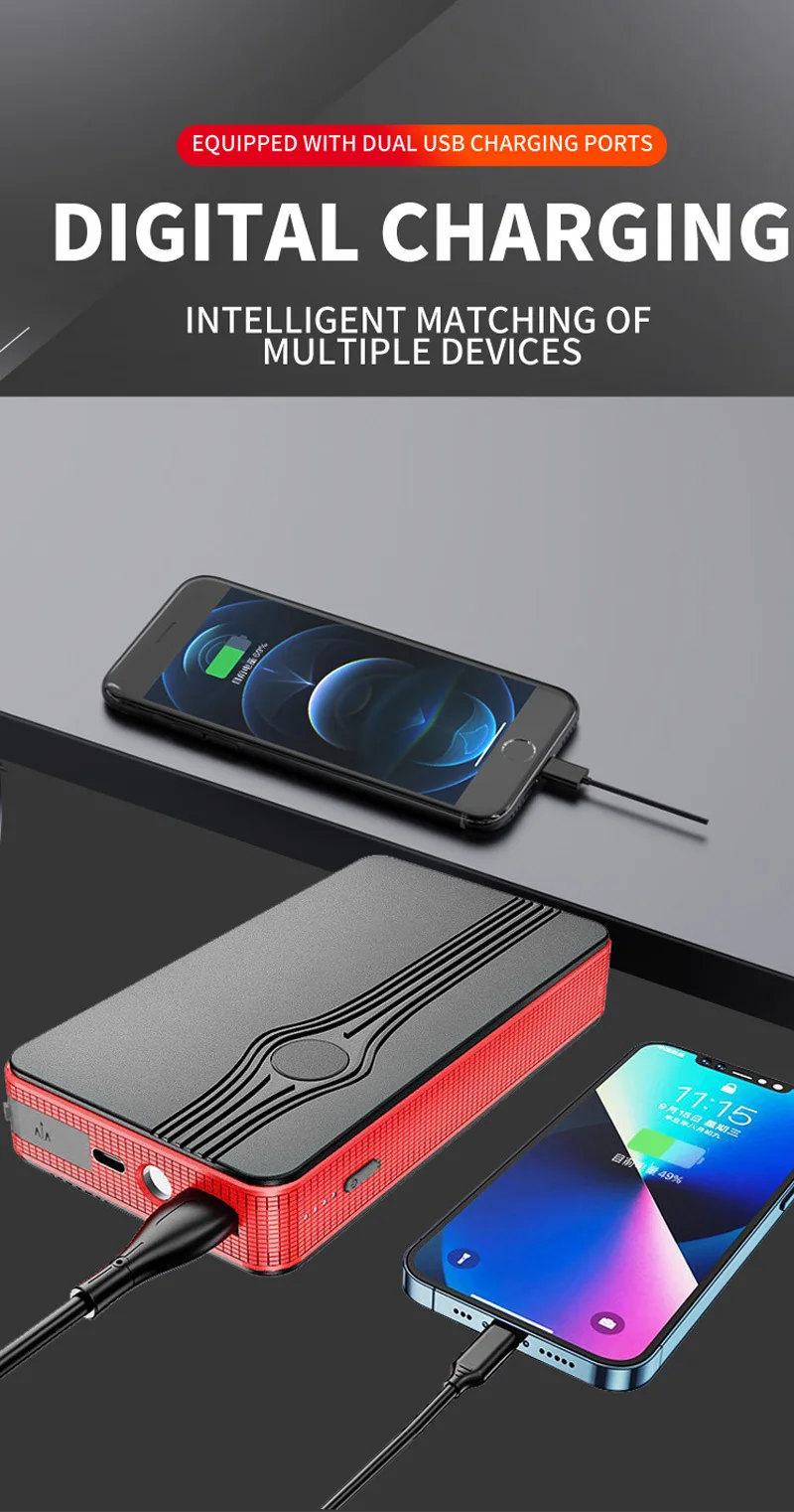 Wholesale mini 6000mAh car emergency power bank tool portable jumper starter for 12V gasoline cars and diesel cars