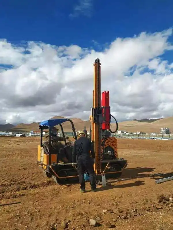  Hydraulic Ground Screw Solar Pile Drilling Machine Crawler Drive