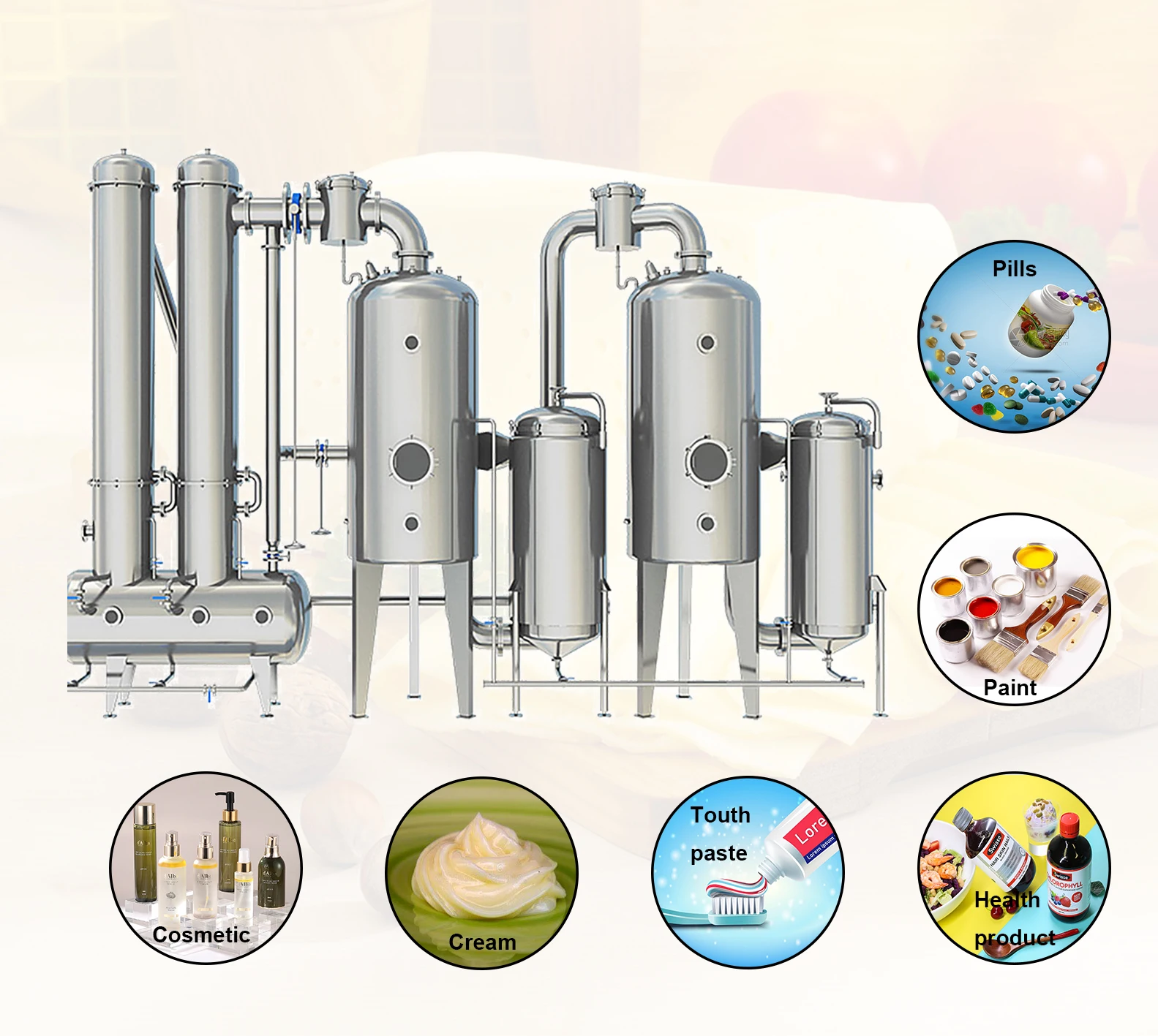 Automatic juice making commercial vacuum evaporator concentrator tank for sale