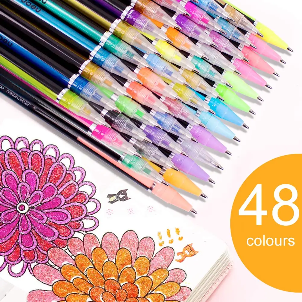 Color Gel Pen Bright Ink Soft Safe Non Toxic Acid Free Portable Gel Pen For Children Adults Art Painting