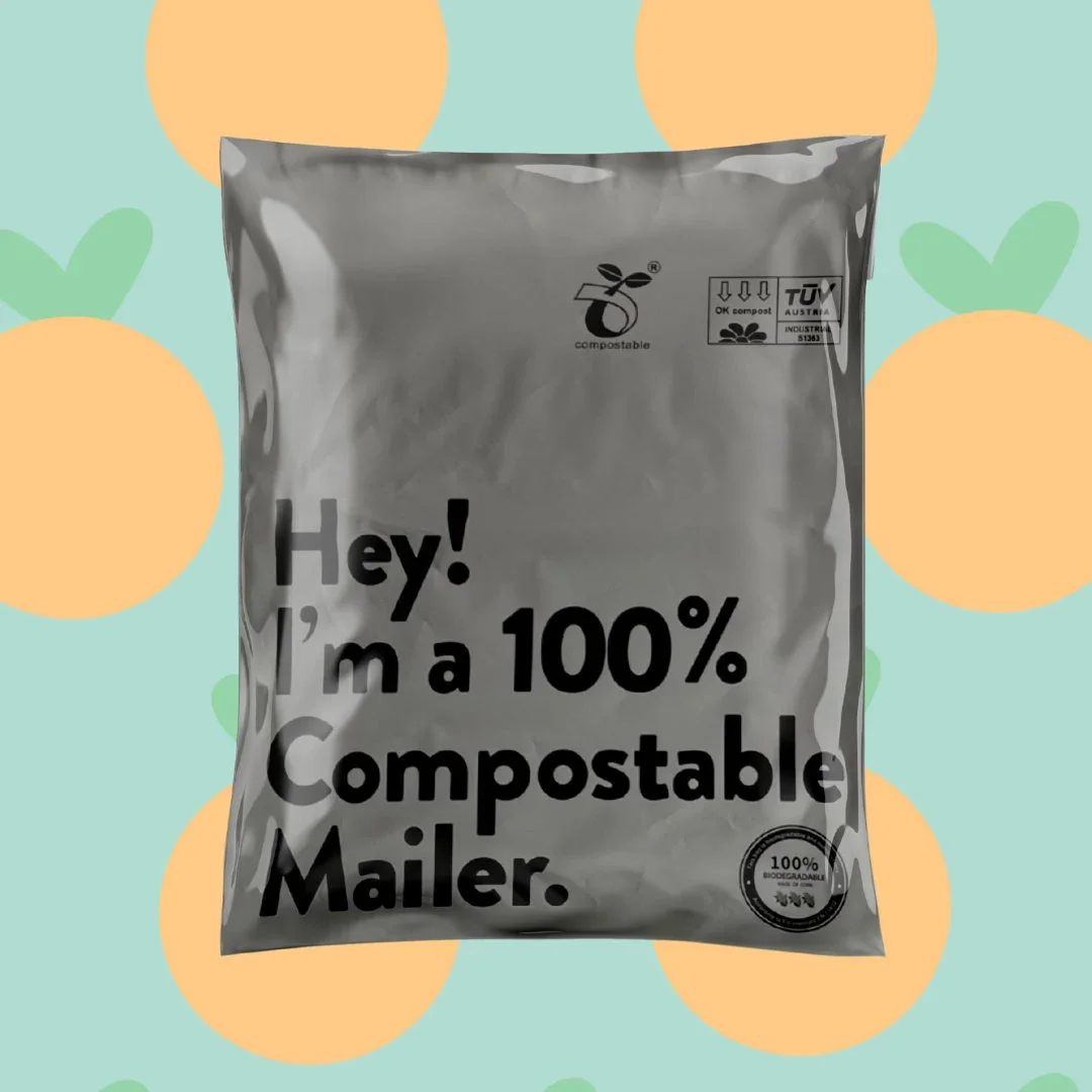 Custom Logo In Stock Self Adhesive Branded Shipping Courier Poly Mailers Plastic Packaging Envelope Postage Grey Mailing Bag