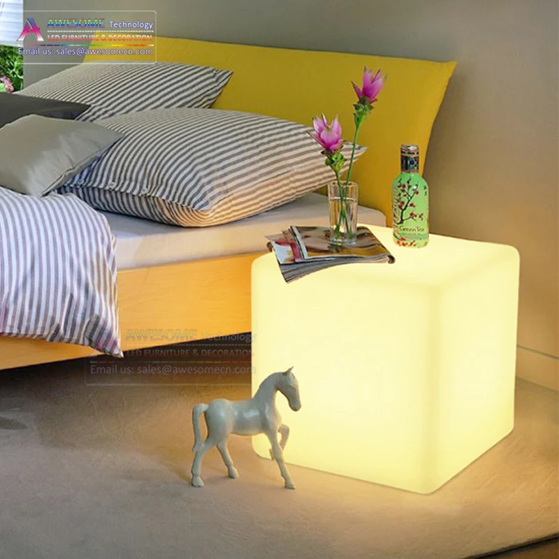 20' inches Illuminated Plexi Cube End Table For Event Furniture  (Cb400)