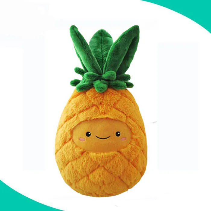 Симпатичная желтая мягкая плюшевая игрушка в виде ананаса фрукты для детей