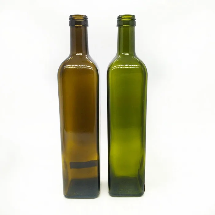 250ml 500ml 750ml 1L Customized Luxury Cooking oil Storage Olive Oil Glass Bottle with metal lid For liquids ingredients
