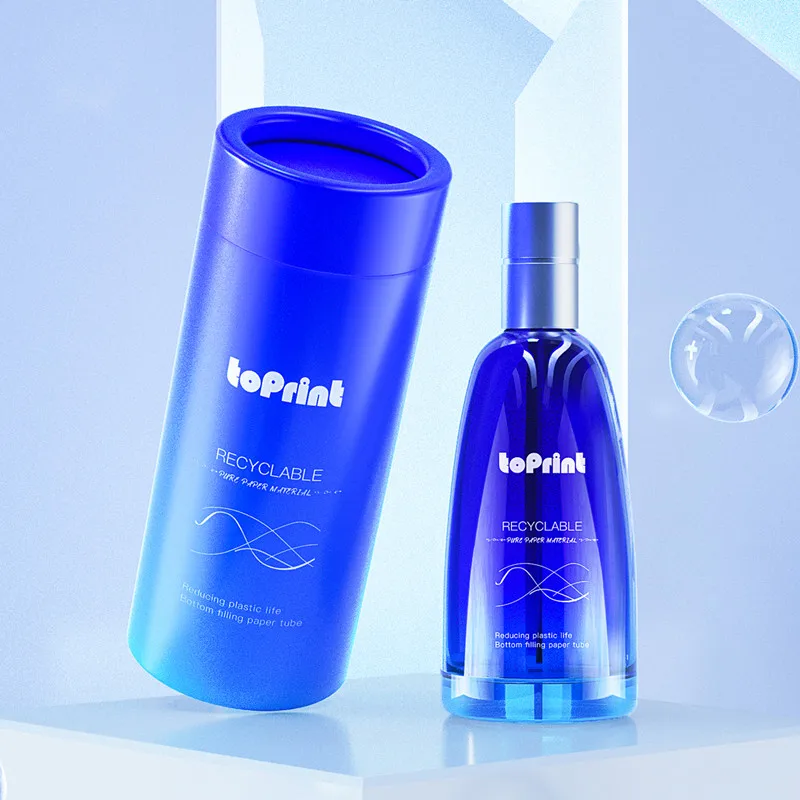 Luxury Perfume Bottle Packaging Custom Hot Stamping Glass Bottles Cosmetic Packaging Paper Tube Cylinder Manufacturing