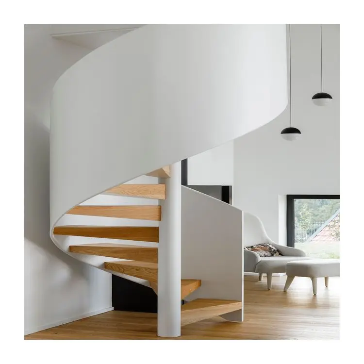 ACE Staircase Modern With Glass Railing Black Hotel Indoor Used Spiral Stairs for Sale