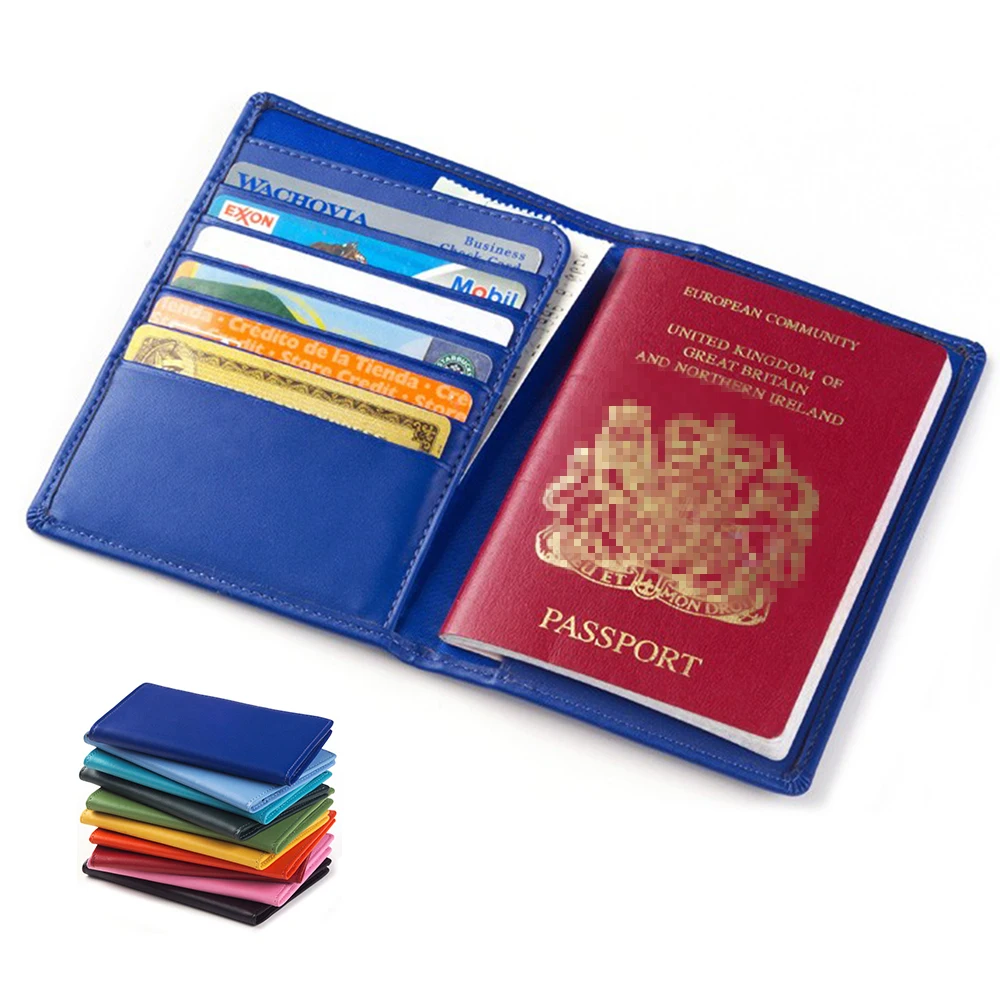 Logo Passport Holder Personalized Leather Travel Canada Plain Passport Wallet Covers Luxury Charms Designer Case Holder