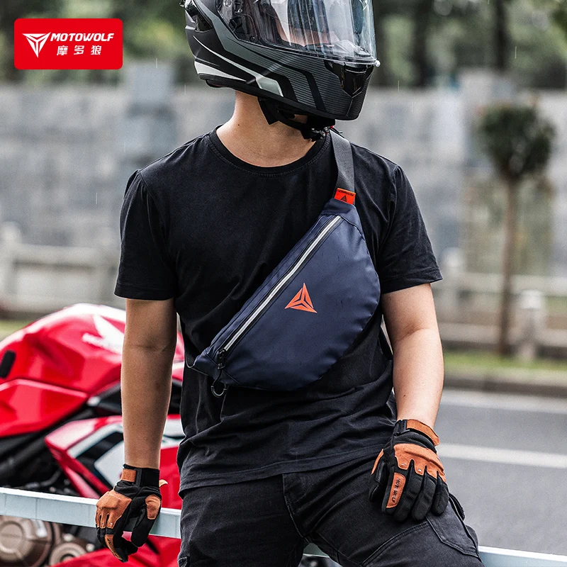 MOTOWOLF motorcycle utility running waterproof multifunctional reflective front chest bag tactical