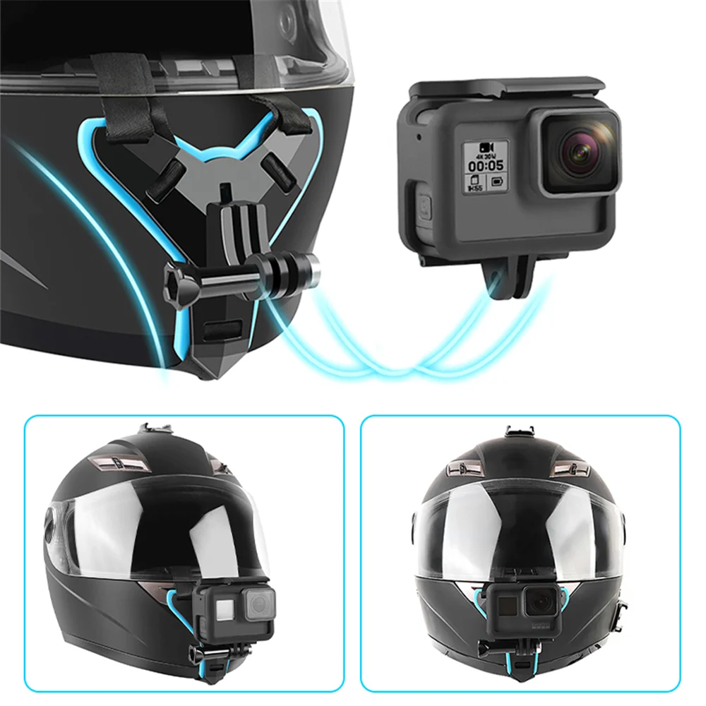 Motorcycle Go Pro Action Sport Camera Helmet Strap For Gopro Hero 10 9 8 7 5 6 4 Dji Osmo Yi Sjcam